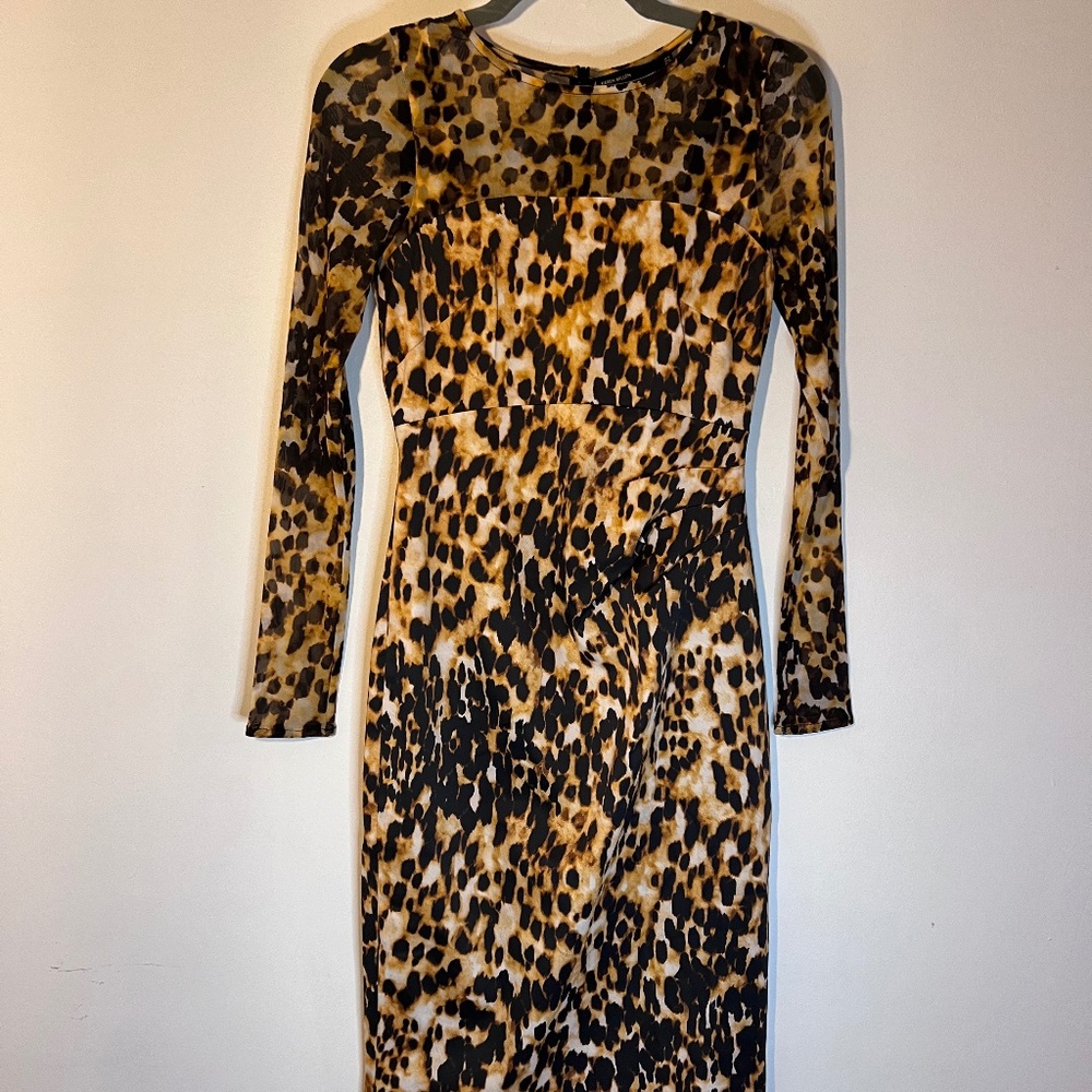 Karen Millen stretch satin and mesh dress